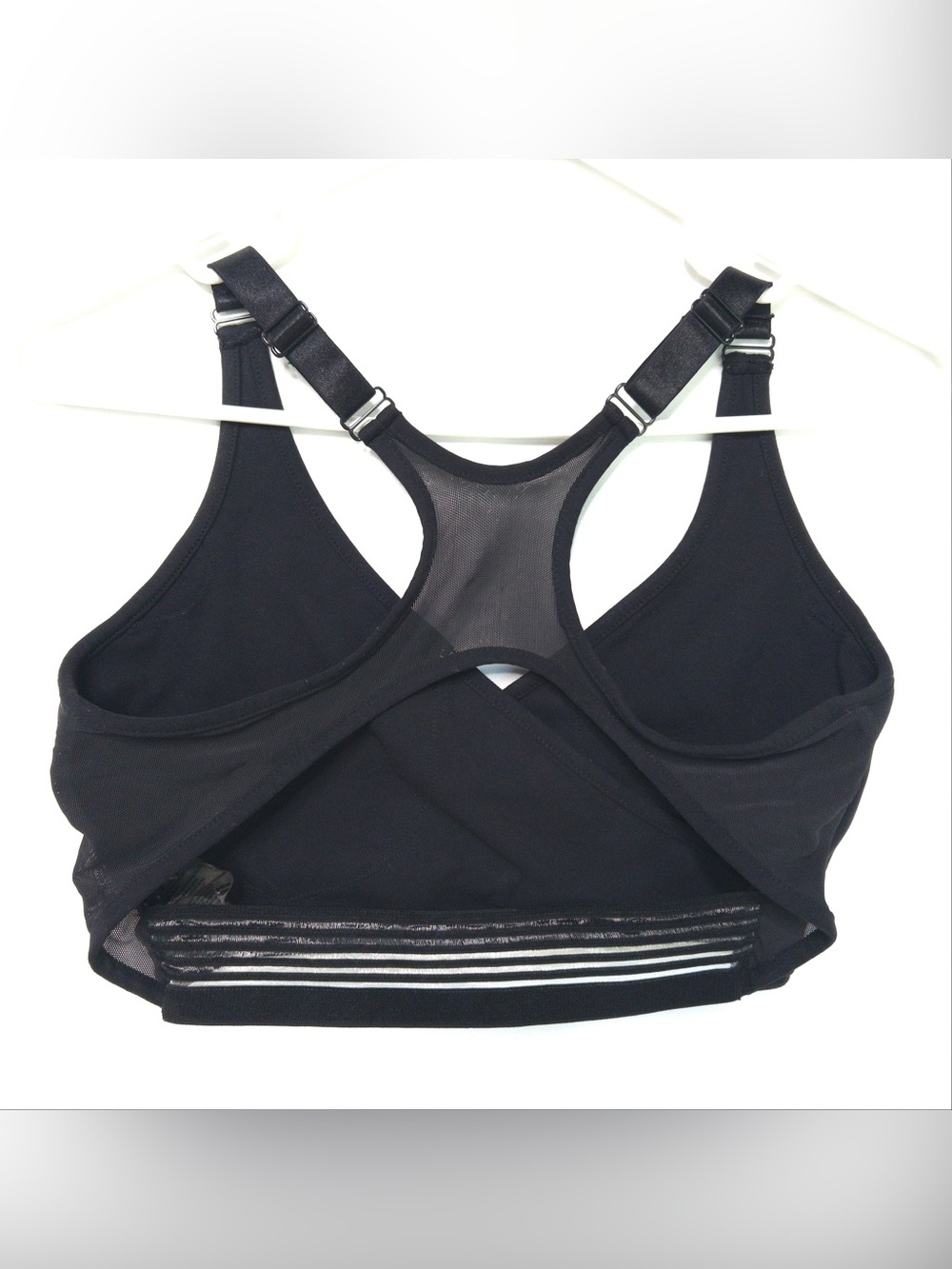 Gymshark Elite Wrap Sports Bra Mesh Racerback Logo Athletic Black Womens M - Picture 8 of 16